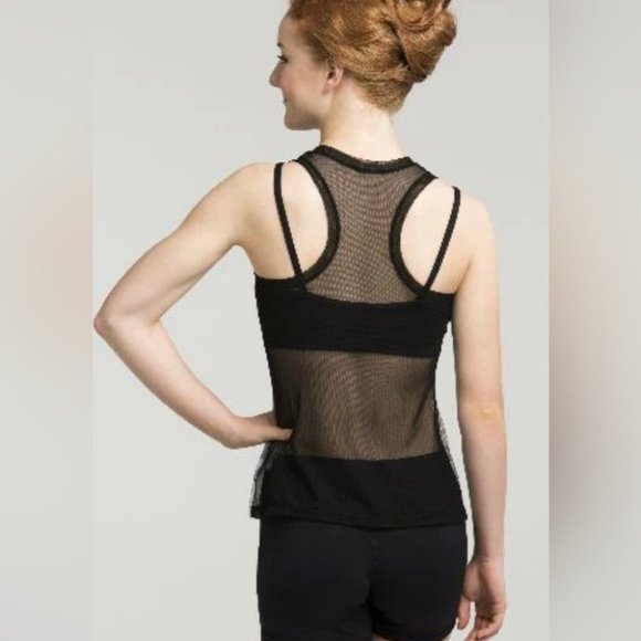 Ainslie Wear Tops Ainsliewear Racerback Mesh Tank Top Wparis Print